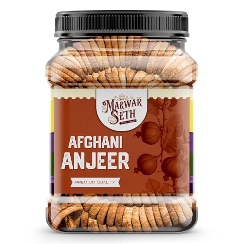 Marwar Seth Naturally Dried Premium Anjeer 1Kg | Soft Juicy Figs Dry Fruit | No Added Sugar | Rich Source Of Fiber | Low In Fat | Healthy Snack | Jar Pack Of 1