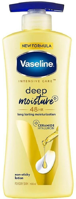 Vaseline Deep Moisture Body Lotion | For Cushion Soft Skin| With Ceramides Hyaluron(400 Ml)