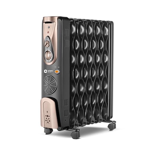 Orient Electric Comforter Collection 11 Fin Oil Filled Radiator | Advanced S-Shaped Fins |2900W Power| With Ptc Fan Heater| 3 Heat Settings | 2 Years Warranty, Black