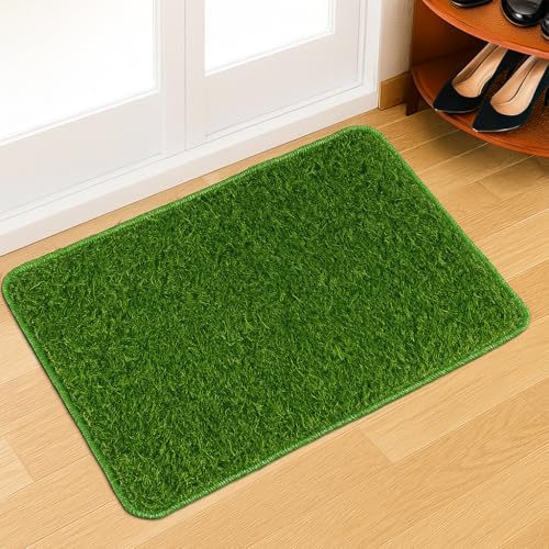 Story@Home Grass Mat Pack Of 2 | Anti-Skid Plastic Grass Mats For Home | 36 X 55 Cm | Essential Bathroom Mat | Grass Pattern | Long Lasting Entrance Mat For Living Room | Kitchen | Office (Green)