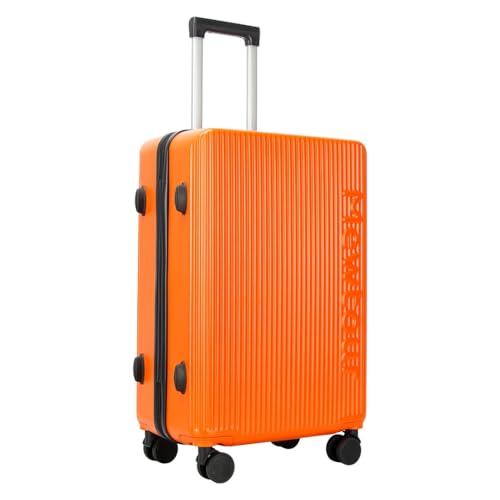 Mewtour 28 Inch Orange Abs Zippered Luggage Set, Lightweight With Telescopic Handle, 360° Spinner Wheels, Tsa Lock Suitcase