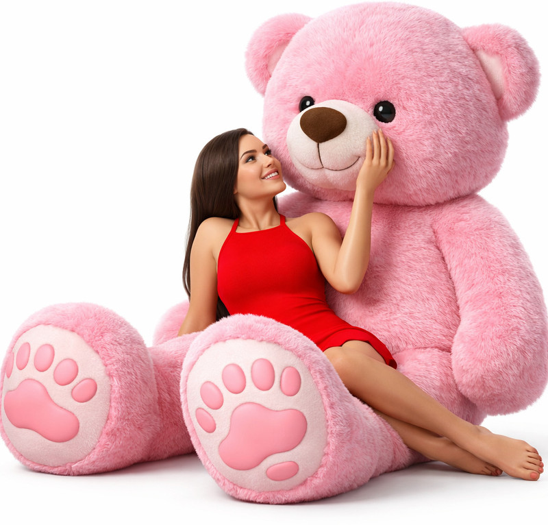 Vtb Retail Stuffed Toys 4 Feet Pink Teddy Bear / High Quality / Love Teddy For Girls Valentine & Anniversary Gift / Cute And Soft Teddy Bear -122 Cm (Pink)  – 48 Inch(Pink)