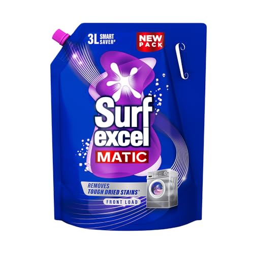 Surf Excel Matic Front Load Liquid Detergent 3 L|| Specially Designed For Tough Stain Removal On Laundry In Washing Machines – Super Saver Offer Pack