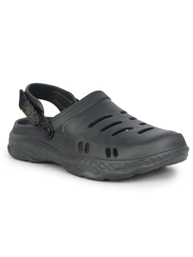 Liberty A-Ha Beachride Mens Dark Green Eva Slingback Clogs – Slip-On Comfort, Breathable, Lightweight, All-Terrain Grip, Stylish Home Wear Footwear (6 Uk)
