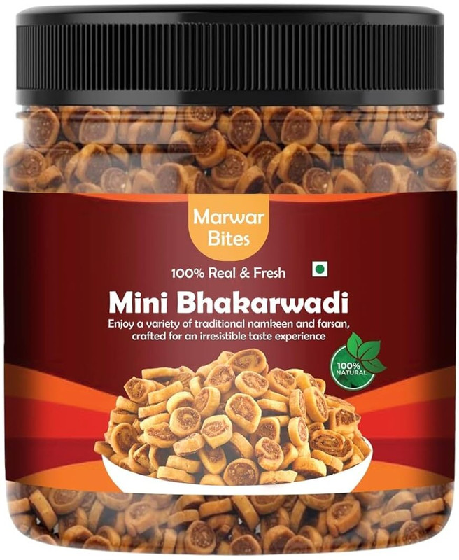 Marwar Bites Tasty Mini Bhakarwad Namkeen Savory Snack Crispy Spiral Roll(500 G)
