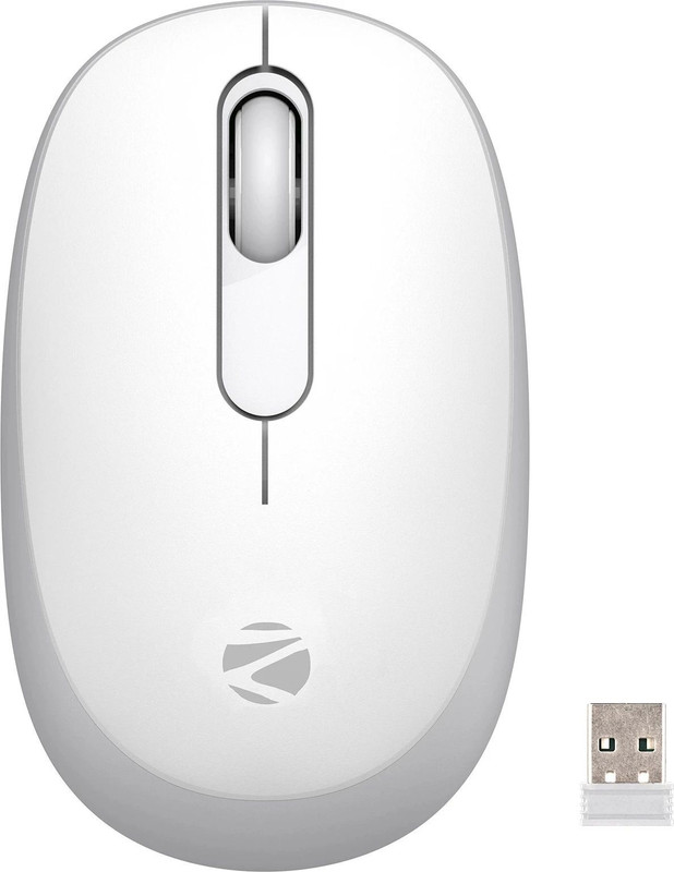 Zebronics Groot Ambidextrous Optical Mouse 1600Dpi, Silent Ergonomic With 2 Years Warranty With Bluetooth(2.4Ghz Wireless, White + Grey)