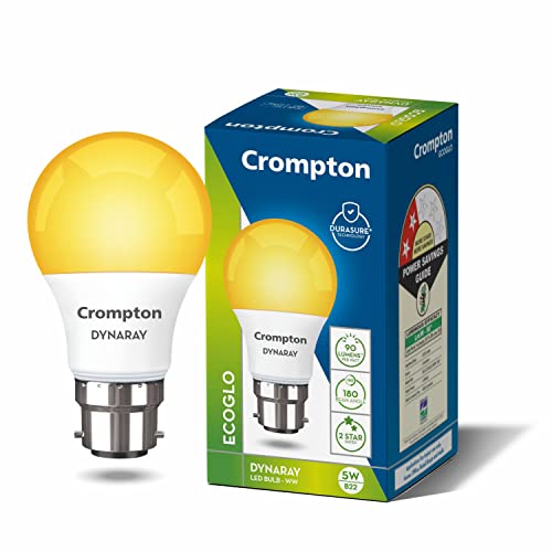 Crompton Dyna Ray 5W Round B22 Led Warm White Pack Of 1