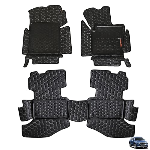 Amazon Basics 8D Premium Car Floor Mats For Maruti Grand Vitara (All Variants | Mt/At | 2024 & Older) | Custom Fit | Waterproof| Tpe | Black