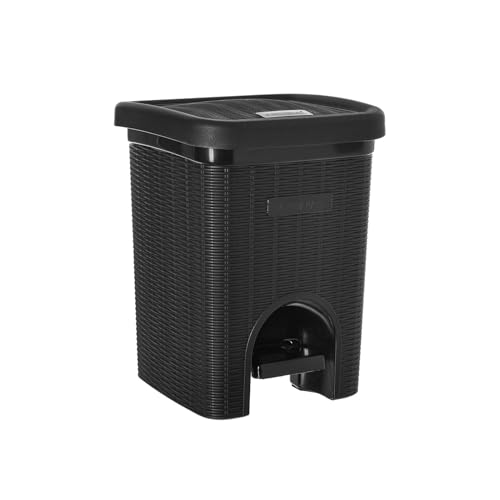Signora Ware Plastic 7 Liters Modern Lightweight Pedal Dustbin/Thrash Can Dustbins With Lid For Home Office/Non Garbage Smell/Unbreakable Single Mould/Heavy Duty Kitchen Bedroom Bathroom(7Ltr Black)