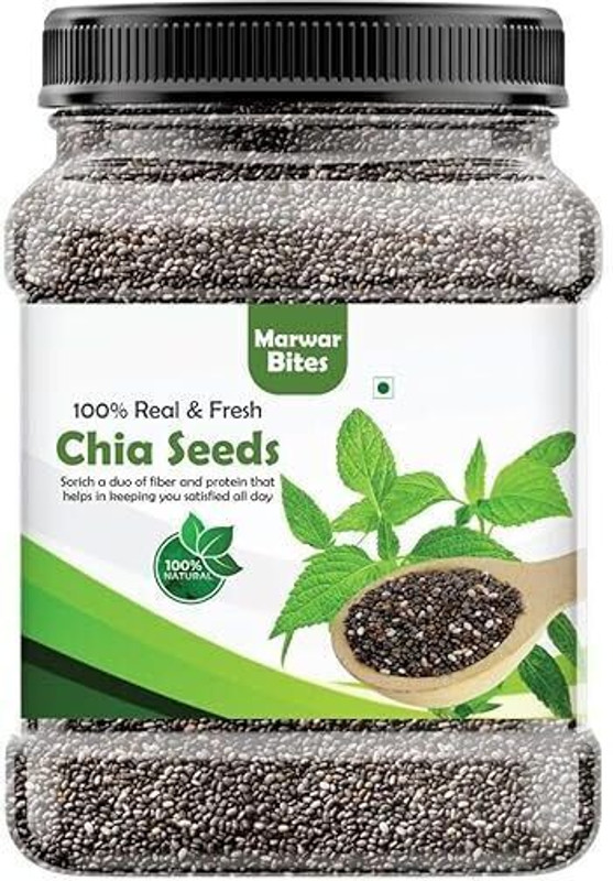 Marwar Bites Chia Seeds – Seeds For Weight Management | Rich In Calcium, Protein & Fibre Chia Seeds(1 Kg)