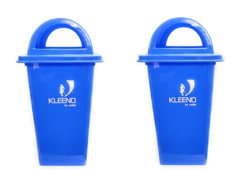 Cello Kleeno Plastic Garbage Manual-Lift Dustbin With Dome Lid 110 Ltr (Blue/Blue) Combo