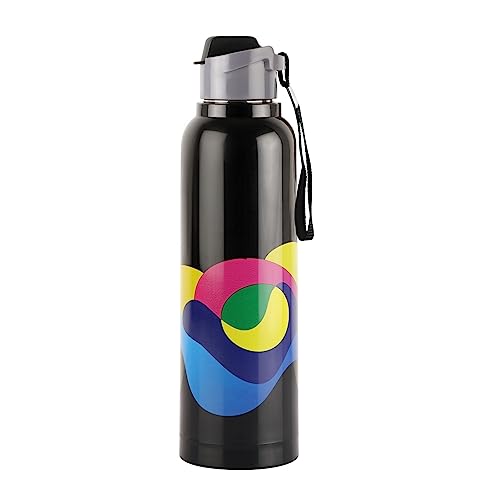 Cello Puro Steel-X Benz Pro 900 | Leak Proof | Wide Mouth & Easy To Open | Insulated Inner Steel Water Bottle | 730Ml| Set Of 2, Assorted