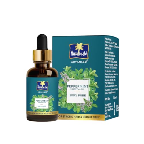 Parachute Advansed Peppermint Essential Oil, 14Ml| 100% Pure | For Strong Hair & Bright Skin |Skin Tone Enhancing | Reduces Hair Loss| Helps In Boosting Hair Growth