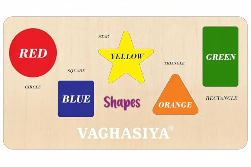 Mkv Mart First Jumbo Knob Wooden Shape Puzzle For Toddlers 1-3,Montessori Toddler Puzzle Toys For1-2 Year Old,Preschool Learning Peg Puzzles Toys For Baby Kids