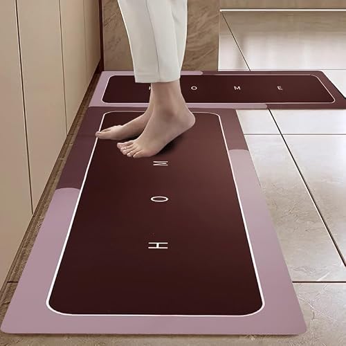 Cortina 2 Pcs Kitchen Mats, Waterproof Memory Foam Kitchen Rugs, Standing Desk Mat Floor Mats, Comfort Runner Rug Carpets For Kitchen Floor, Sink – (120 * 40 Cm, 40 * 60 Cm, Maroon)