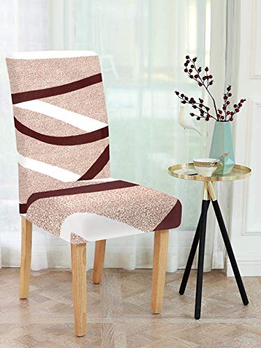 Cortina Dining Chair Slipcovers | Protection Chair Covers | Abstract Print, Waves Design, Removable, Washable | Universal Fit Super Soft Stretchy Polyester Spandex | Kitchen, Hall | Pack Of 6