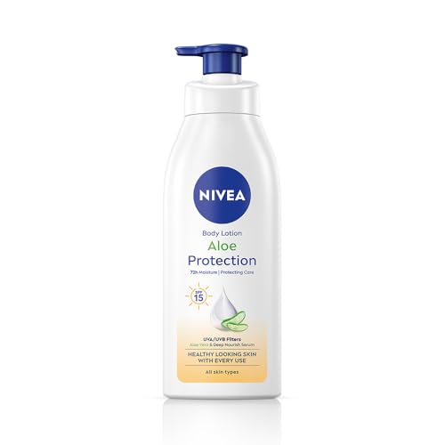 Nivea Aloe Protection Body Lotion 400 Ml | Uva Uvb Filters | 72H Moisturization| Aloe Vera Extracts | Dep Moisture Serum | Men And Women | All Skin Type