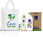 Nivea Naturally Good Skin Care Gift Pack With Canvas Tote Bag 4 Items In The Set(550 Ml)