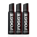Fogg Marco Perfume Body Spray For Men (Black), Long Lasting, No Gas, Everyday Deodorant, 150Ml Each (Pack Of 3)