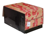 Kuber Industries Leaf Design Pvc Microwave Oven Top Cover 25 Litre With Utility 4 Pockets (Gold) – Ctktc45660