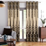 Story@Home Set Of 2 Piece Jacquard Multi Eyelet Fancy 5 Feet Premium Designer Window Curtains, 60″ X 46″, Brown