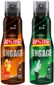 Engage Ocean Zest, Citrus & Aquatic And Spice Mystique, Woody & Leather, Skin Friendly Deodorant Spray – For Men(150 Ml, Pack Of 2)