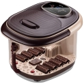 Lifelong Llm306 500W Electric Foot Spa Machine With 8 Manual Rollers, Digital Panel, Bubble Bath & Water Heating Technology For Pedicure, Pain Relief & Foot Care, Brown