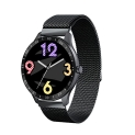 Zebronics Zeb- Fit3220Ch Smart Fitness Watch With Full Touch Tft Round Display, Metal Body, -Day Data Storage, Spo2, Bp & Heart Rate Monitor, Ip68 Water Resistant (Metallic Black Strap)