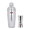 Natulix® Stainless Steel Bar Ware Delux Cocktail Shaker And Double Side Peg Measure(30-60 Ml) Combo Set (750 Ml With Peg Measure)