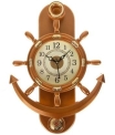 Praneet World Analog 39 Cm X 26 Cm Wall Clock (Brown, With Glass)