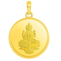 Candere By Kalyan Jewellers 2.30 Gms 24K (999) Yellow Gold Lakshmi Gold Coin Pendant For Women