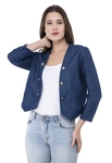 Montrez Women’S Denim Shrug (Dark Blue, X-Large)