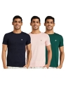 Cazibe Men’S Plain Regular Fit T-Shirt (Pack Of 3) (Cz11101_Navy/Shadow Green/Pink L)