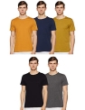 Amazon Brand – Symbol Men’S Solid Regular Fit Half Sleeve Cotton T-Shirt (Combo Pack Of 5) (Aw17Plpo5-3_S_Multicolor3)