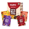 Gladful Assorted Pack Of Date Nut Square – A Healthy, Sugar-Free, Dates And Dry Fruits Based Dessert Bites/ Barfi/Chakki For Kids And Families | High In Protein Source Of Instant Energy (20Gram X 8)