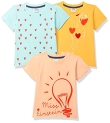 Gubbarey Girl’S Starred Regular Fit T-Shirt (Pack Of 3) (Tsg5020_Multicoloured 6 7 Years)