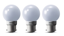 Wipro Safelite N10002 B22 0.5-Watt Led Night Lamp (Warm White/Golden Yellow, Pack Of 3, Glass)