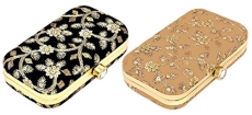 Kuber Industries Clutch Bag Purse Handbag For Bridal, Casual, Party, Wedding,Set Of 2 (Black & Cream)-Kubmart11874