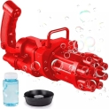 Graphene 8 Hole Electric Gatling Bubble Gun For Kids With Soap Solution Indoor And Outdoor Toys For Toddlers Bubble Launcher Machine For Girls And Boys