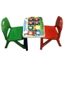 Surety For Safety Kids Plastic Study Table And 2 Chair Set (Green & Orange)