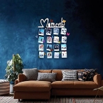 Jaamso Royals White Moments Picture Frames Collage Photo Hanging Wood Rustic Frames For Wall Décor, Home, Bedroom, Living Room, Gallery Decoration, (Model: Jrwh92), Blue Moments Picture Frames