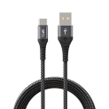Boat Imagine Marketing Ltd Type C A550 Type-C Stress Resistant,Tangle-Free,Sturdy Cable With 3A Rapid Charging & 480Mbps Data Transmission,10000+ Bends Lifespan & Extended 1.5M Length-Mercurial Black