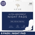 Azah Xxxl Night Pads For Ultra Heavy Flow | Rash Free With 3X Absorbency Sanitary Pad(Pack Of 8)