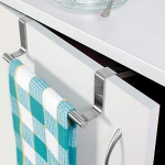 Rushilwere Cabinet Door Kitchen Towel Bar Towel Bar/Kitchen Hook Drawer Storage Adjustable Over Cabinet Stainless Steel Towel Bar(Pack Of 2)