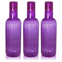 Wonder Plastic Prime Linea Fridge Bottle Set, Violet Color, Set Of 3 Bottles, 1000 Ml, Made In India