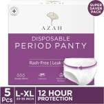 Azah Period Panty Pad For Women 5X Super Absorbent | L-Xl| Panties 360 Protection| Sanitary Pad(Pack Of 5)