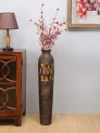 @Home By Nilkamal Magna Bottom Cutwork Vase (Brown)