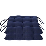 Syaahcotton Square Chair Pad Seat Cushion For Car Pad, Office Chair, Indoor/Outdoor, Dining Living Room, Kitchen With Ties-(Pack Of 5, 16 * 16 Inch Blue)
