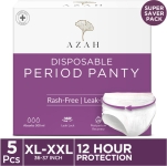 Azah Period Panty Pad For Women 5X Super Absorbent | Xl-Xxl| Panties 360 Protection| Sanitary Pad(Pack Of 5)