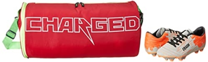 Charged Sports Bag Bueno Red With Gowin Football Shoe Crush Silver Orange Size-6